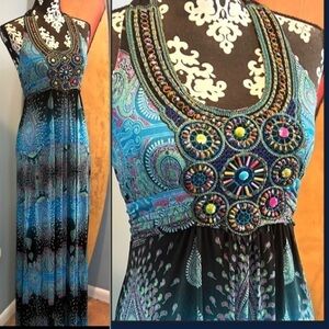 🔥Stella, Excellent Condition, Wow! Incredible Halter Maxi Dress, Size Medium